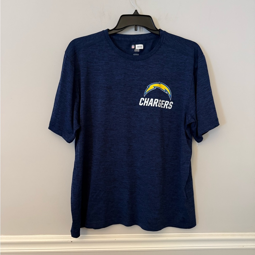 NFL chargers heather blue active wear short sleeve shirt. L